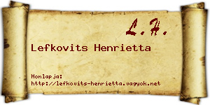 Lefkovits Henrietta névjegykártya
