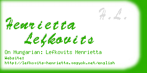 henrietta lefkovits business card